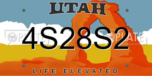 4S28S2 Utah License Plate