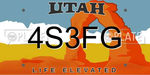 4S3FG Utah License Plate