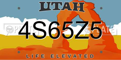 4S65Z5 Utah License Plate
