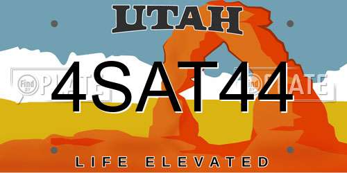 4SAT44 Utah License Plate