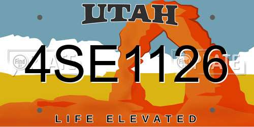 4SE1126 Utah License Plate