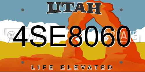 4SE8060 Utah License Plate
