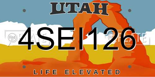 4SEI126 Utah License Plate