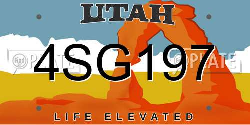4SG197 Utah License Plate