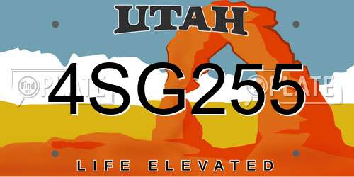 4SG255 Utah License Plate