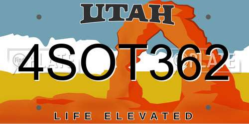4SOT362 Utah License Plate