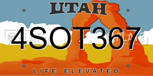 4SOT367 Utah License Plate