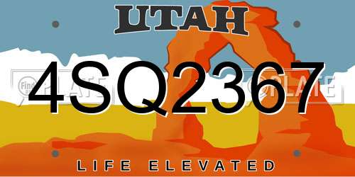 4SQ2367 Utah License Plate