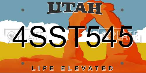 4SST545 Utah License Plate