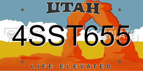 4SST655 Utah License Plate