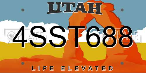 4SST688 Utah License Plate