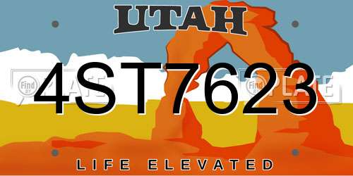 4ST7623 Utah License Plate