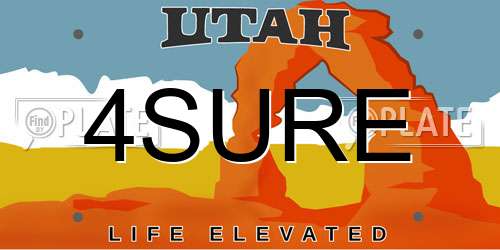 4SURE Utah License Plate