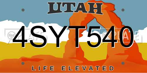 4SYT540 Utah License Plate