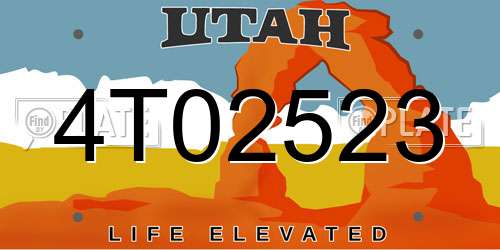4T02523 Utah License Plate