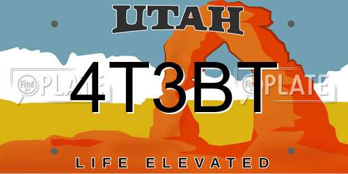 4T3BT Utah License Plate