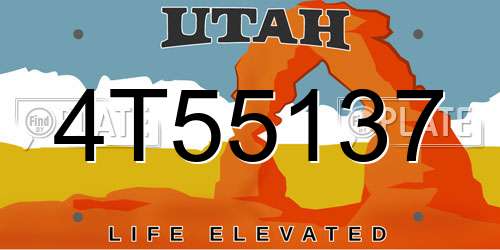 4T55137 Utah License Plate
