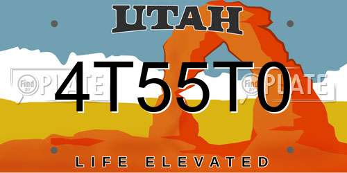 4T55T0 Utah License Plate