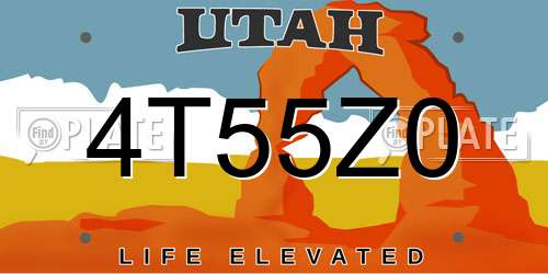 4T55Z0 Utah License Plate