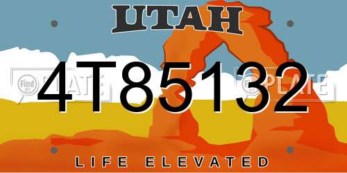 4T85132 Utah License Plate