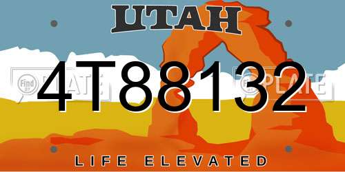4T88132 Utah License Plate