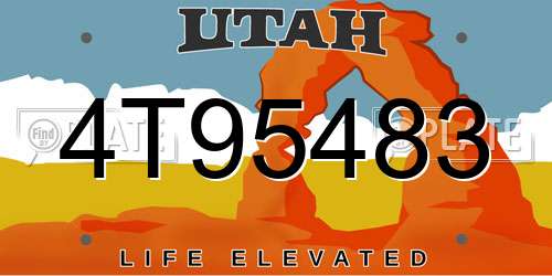 4T95483 Utah License Plate
