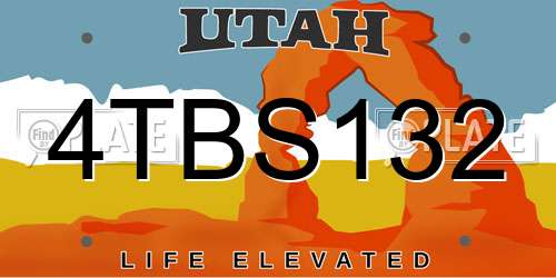 4TBS132 Utah License Plate