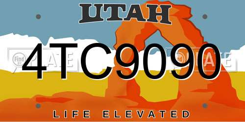 4TC9090 Utah License Plate