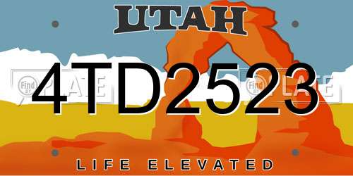 4TD2523 Utah License Plate