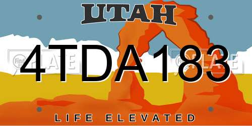 4TDA183 Utah License Plate