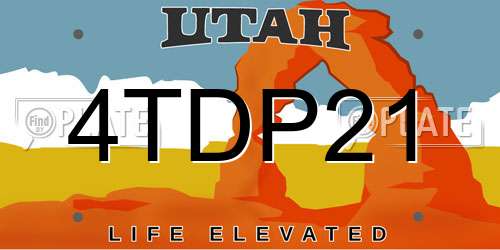 4TDP21 Utah License Plate