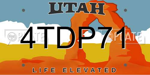 4TDP71 Utah License Plate