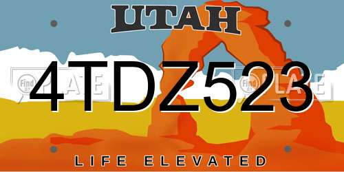4TDZ523 Utah License Plate
