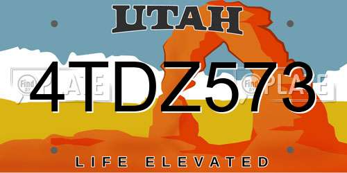 4TDZ573 Utah License Plate