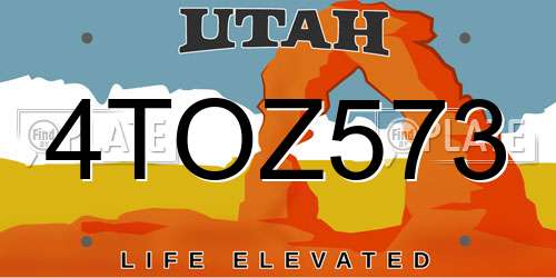 4TOZ573 Utah License Plate