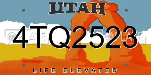 4TQ2523 Utah License Plate