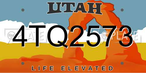 4TQ2573 Utah License Plate