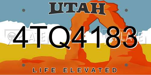 4TQ4183 Utah License Plate