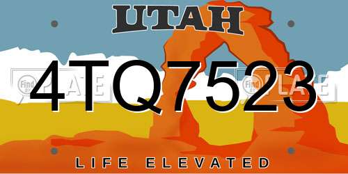 4TQ7523 Utah License Plate