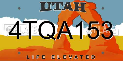 4TQA153 Utah License Plate