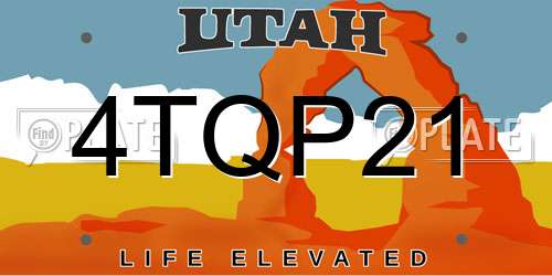 4TQP21 Utah License Plate