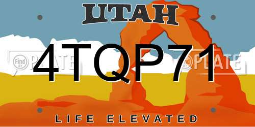 4TQP71 Utah License Plate
