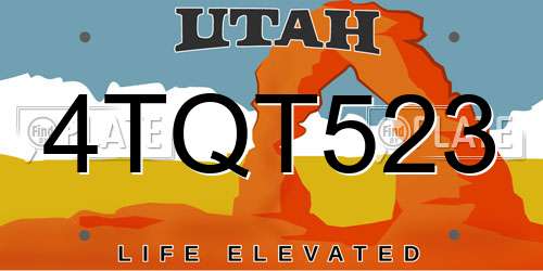4TQT523 Utah License Plate