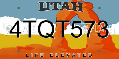 4TQT573 Utah License Plate