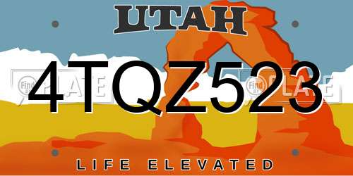 4TQZ523 Utah License Plate