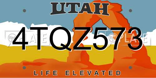 4TQZ573 Utah License Plate