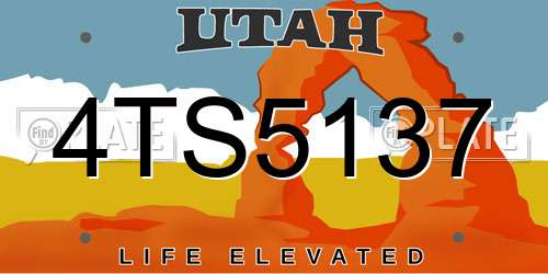 4TS5137 Utah License Plate