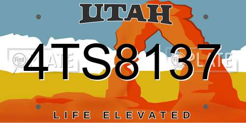 4TS8137 Utah License Plate