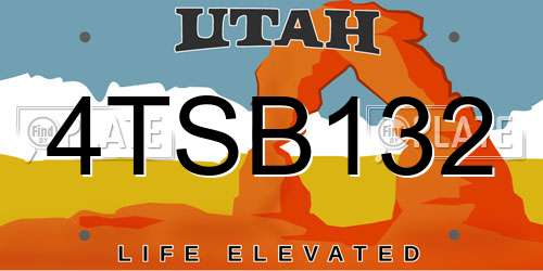 4TSB132 Utah License Plate