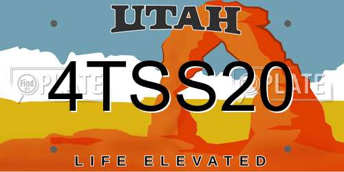 4TSS20 Utah License Plate